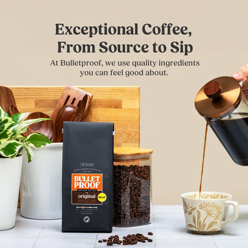 Bulletproof Original Medium Roast Whole Bean Decaf Coffee, 12 Ounces, Coffee Tested for Toxins, Packaging May Vary - Image 3