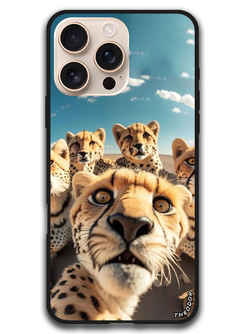 Theodor Protective Case Anti Scratch Shock Proof Bumper Cover For iPhone 16 Pro Max (6.9)-inch Leopard Selfie - Image 1