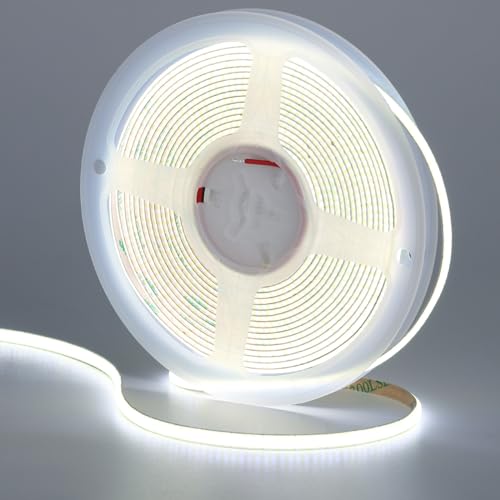 GOMING 12V 5mm Width COB LED Strip Light Cool White 6000K 16.4ft(5M) 2000LEDs CRI 93+ Uniform Glow Flexible Not Waterproof IP20 LED Tape Lights for DIY Bedroom Kitchen Home Decor(No Power Supply) - Image 1