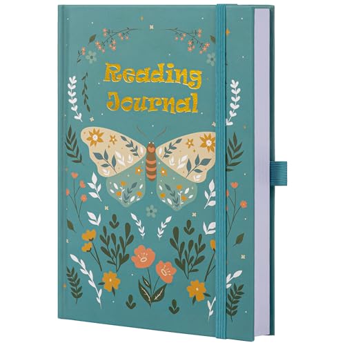 TIEFOSSI Reading Journal for Book Lovers Track Your Reading Progress 85 Book Reviews Stage Reading Record Hardcover A5 Journal Reading Planner Gifts for Readers - Image 1