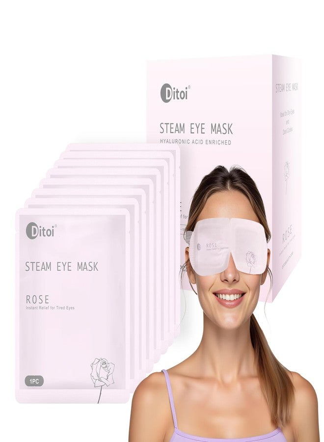 Ditoi Disposable Hyaluronic Acid Eye Masks for Sleep & Relaxation, Heated Steam Eye Masks for Spa & Travel,Relieving Dry Eyes, Dark Circles & Puffiness, Gifts for Women,Rose 10 Packs - Image 1