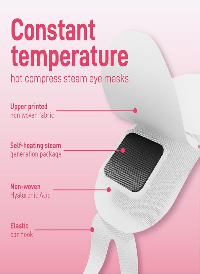 Ditoi Disposable Hyaluronic Acid Eye Masks for Sleep & Relaxation, Heated Steam Eye Masks for Spa & Travel,Relieving Dry Eyes, Dark Circles & Puffiness, Gifts for Women,Rose 10 Packs - Image 3