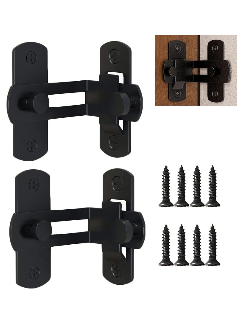 Generic Flip Barn Door Lock, Flip Door Sliding Latch, 90 Degree Stainless Steel Latch, Safety Sliding Barn Door Lock Arc Door Buckle for Barn, Garden, Bathroom, Outdoor, Garage, Window, Sliding Door  - Image 1