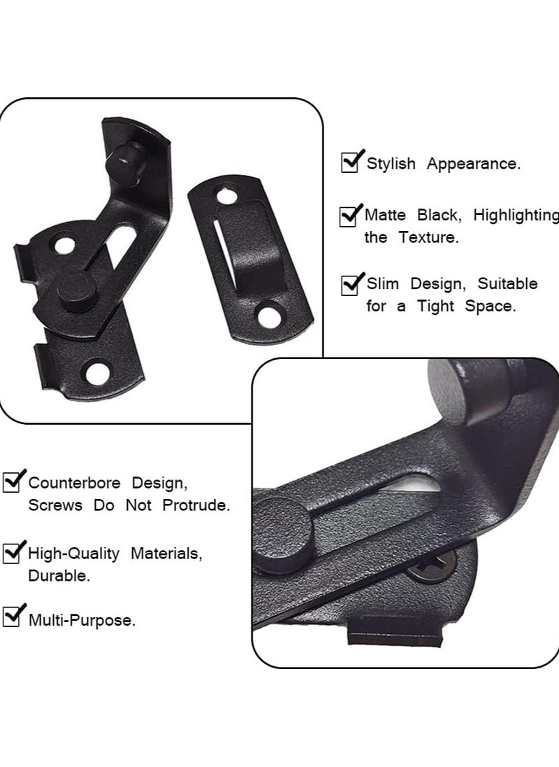 Generic Flip Barn Door Lock, Flip Door Sliding Latch, 90 Degree Stainless Steel Latch, Safety Sliding Barn Door Lock Arc Door Buckle for Barn, Garden, Bathroom, Outdoor, Garage, Window, Sliding Door  - Image 3