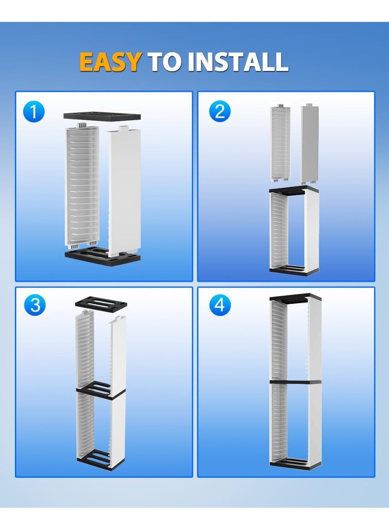 دوبي برج تخزين أقراص الألعاب ذو 36 طبقة - حامل أقراص ألعاب PS5، منظم تخزين ألعاب الفيديو متوافق مع ألعاب PS5 وPS4 وXbox وNintendo - Image 3
