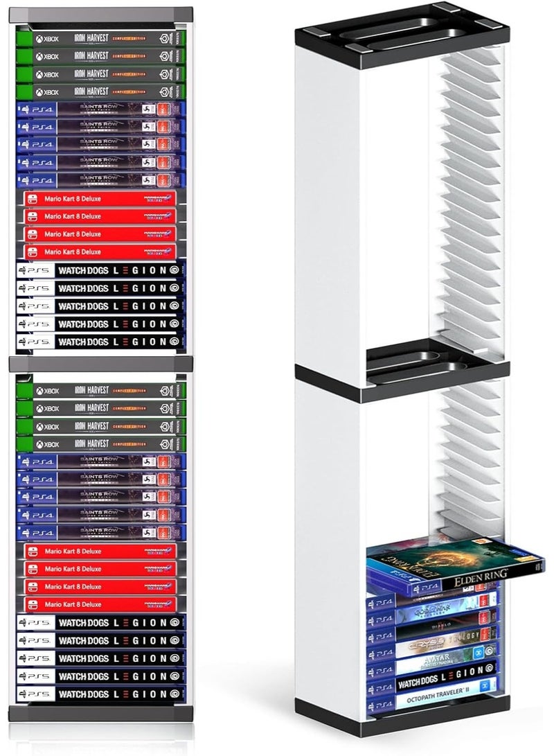 دوبي برج تخزين أقراص الألعاب ذو 36 طبقة - حامل أقراص ألعاب PS5، منظم تخزين ألعاب الفيديو متوافق مع ألعاب PS5 وPS4 وXbox وNintendo - Image 1