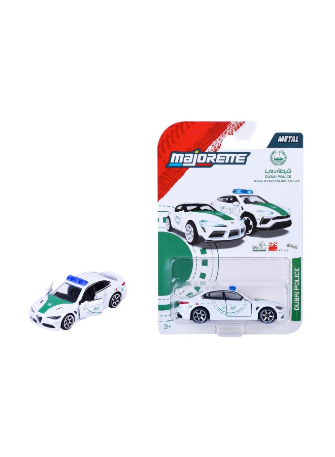 Majorette Dubai Police Single Pack Die Cast – ALFA ROMEO GIULA (1:64 Scale) – Die-Cast Toy Car for Kids & Collectors - Image 1