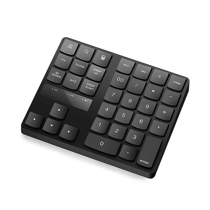 2.4G Wireless Digital Keyboard 35 Keys USB Numeric Keypad USB Charging Keyboard for Laptop PC Desktop Black - Image 1