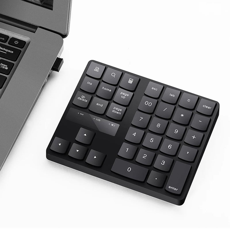 2.4G Wireless Digital Keyboard 35 Keys USB Numeric Keypad USB Charging Keyboard for Laptop PC Desktop Black - Image 5