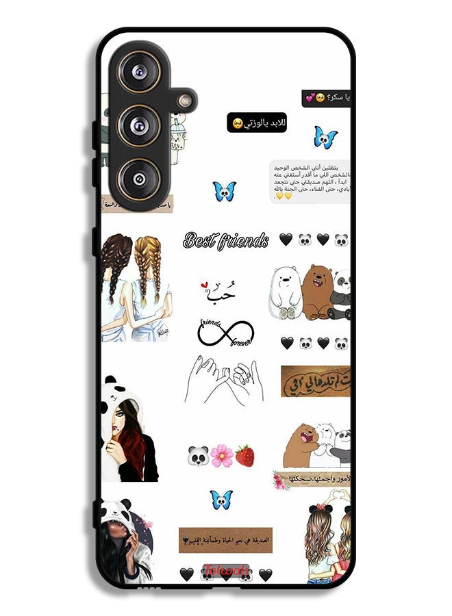Tolwak Samsung Galaxy F55 5G Protective Case Cover Arabic Quotes And Stickers - Image 1