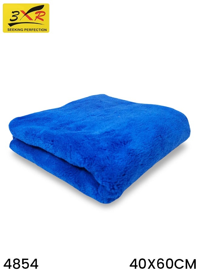 3 اكس ار منشفة تنظيف من الألياف الدقيقة 3XR مقاس 40×60 سم، زرقاء، 550 جرامًا للمتر المربع، ناعمة للغاية وعالية الامتصاص لتنظيف السيارات والدراجات والمنزل، خالية من الوبر والخدوش، مصنوعة من الألياف الناعمة للتلميع والغسيل وإزالة الغبار، متينة وقابلة للغسل في الغسالة ومتعددة الأغراض - Image 1