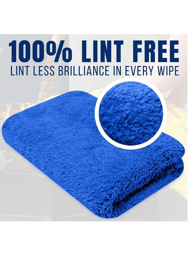 3 اكس ار منشفة تنظيف من الألياف الدقيقة 3XR مقاس 40×60 سم، زرقاء، 550 جرامًا للمتر المربع، ناعمة للغاية وعالية الامتصاص لتنظيف السيارات والدراجات والمنزل، خالية من الوبر والخدوش، مصنوعة من الألياف الناعمة للتلميع والغسيل وإزالة الغبار، متينة وقابلة للغسل في الغسالة ومتعددة الأغراض - Image 5