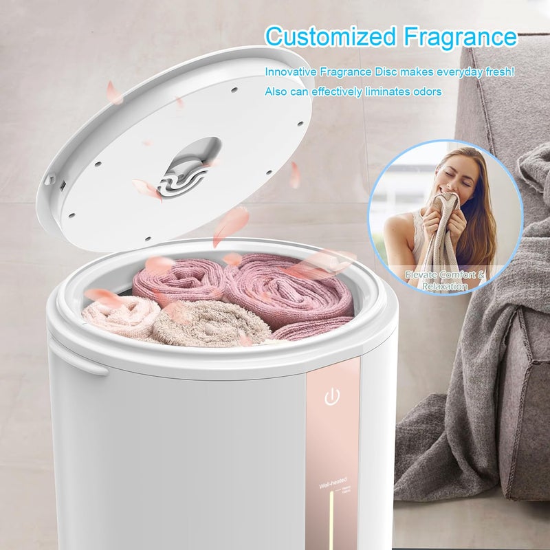 Keenray Towel Warmer for Bathroom, Towel Warmer Bucket with Heating Progress Bar, Fragrance Disc Holder, Leather Handle, Auto Shut-Off Towel Bucket Fits Up to Two 40" x 70" Towels, Bathrobe, Blankets - Image 4