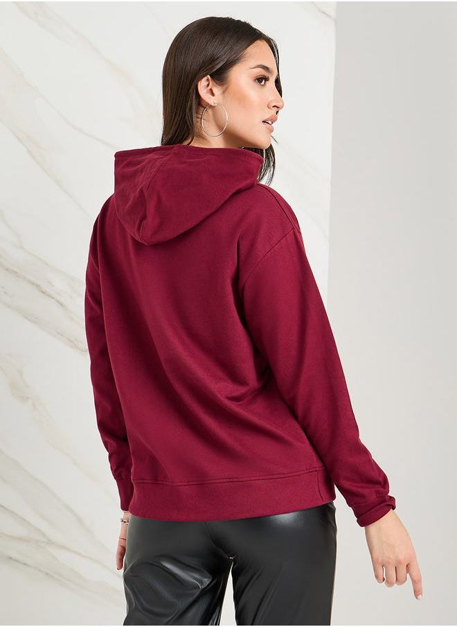 Styli - Regular Fit Regular Length Slogan Hoodie - Image 1