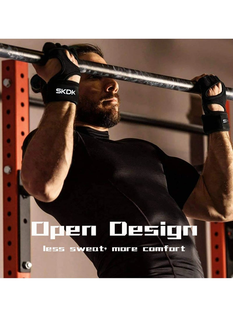 SKDK Weight Lifting Gloves, Strong Impact Resistance Weight Lifting Fitness Gloves With Wrist Wraps, Silicone Gel Full Palm Protection Gym Workout Gloves For Men, (Size XL, Black)  - Image 4