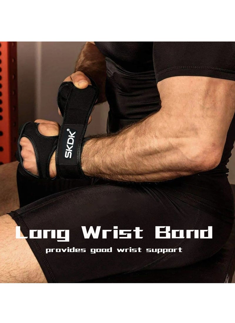 SKDK Weight Lifting Gloves, Strong Impact Resistance Weight Lifting Fitness Gloves With Wrist Wraps, Silicone Gel Full Palm Protection Gym Workout Gloves For Men, (Size XL, Black)  - Image 5
