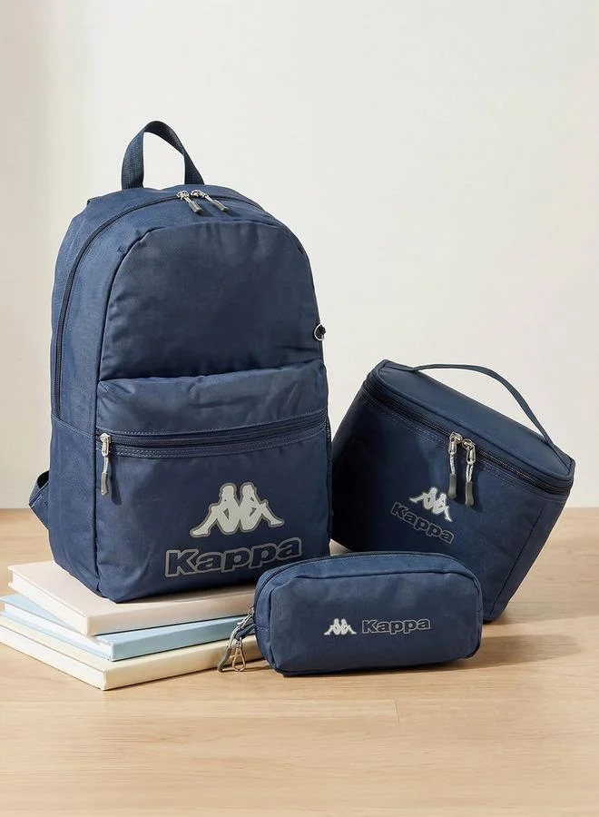 كابا Logo Print 3-Piece School Backpack Set For Kids 8-13 Years With Pencil Pouch And Lunch Bag - 13x27x44 CM