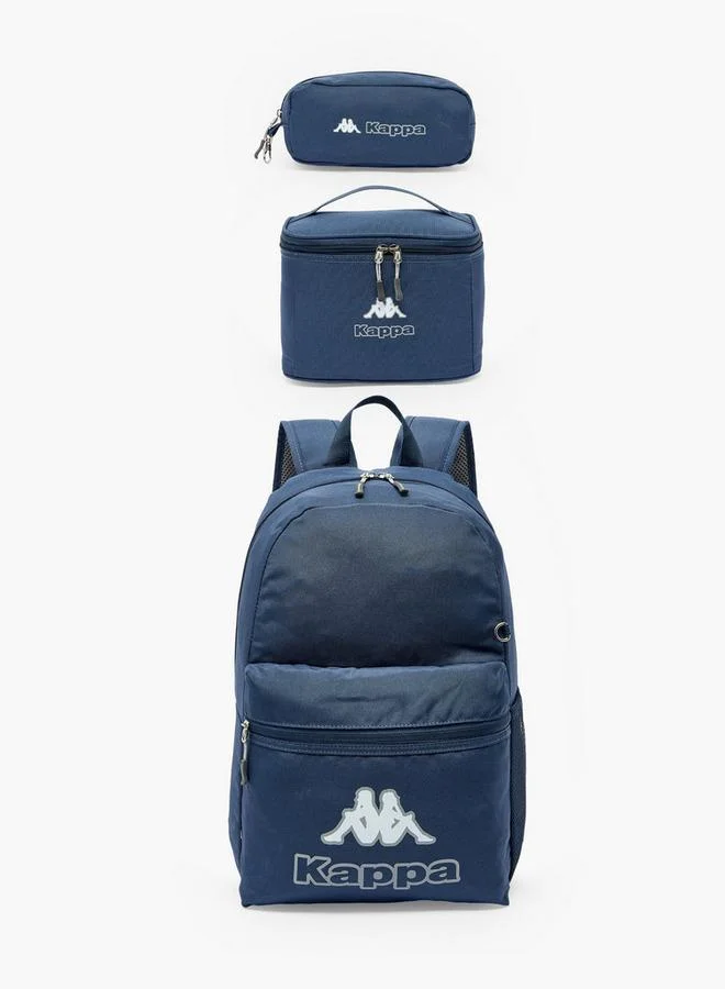 كابا Logo Print 3-Piece School Backpack Set For Kids 8-13 Years With Pencil Pouch And Lunch Bag - 13x27x44 CM