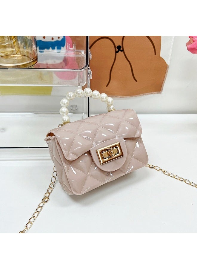 Elegant Women’s Quilted Handbag with Pearl Handle & Chain Strap – Small Stylish Purse for Daily Use & Events