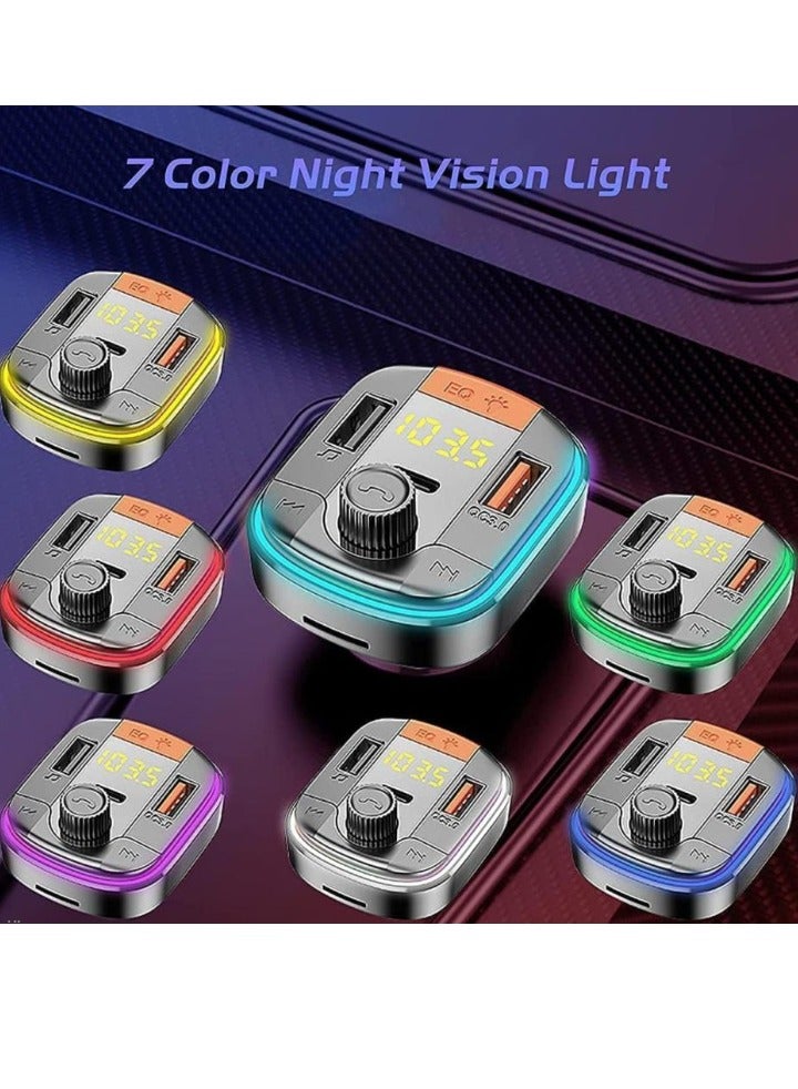 Denx Car charger and Bluetooth player with 3 PD USB ports, compatible with most smartphones, black - Image 5