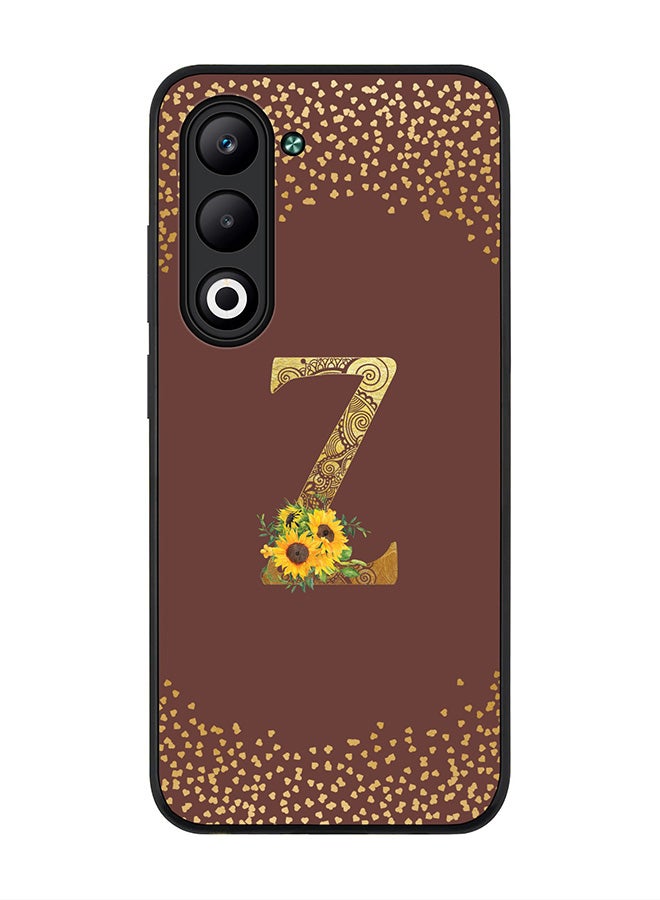 Stylizedd For Oppo A5 5G / A5 4G Case,Slim fit Camera Protection, Shockproof Thin Phone cover  - Custom Floral Monogram - Z  (Brown )