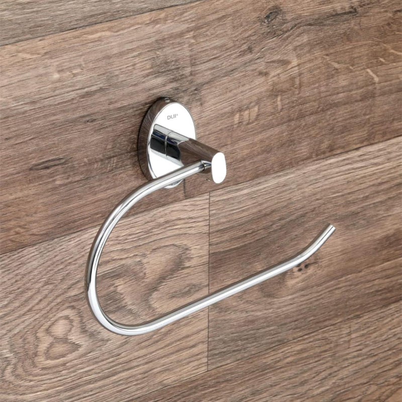 DLII® Oval Towel Ring SS 304 Grade - Wall-Mounted Towel Holder | Stylish & Durable Bathroom Accessory for Towels, Hand Towels & Washcloths | Modern & Rust-Resistant Design
