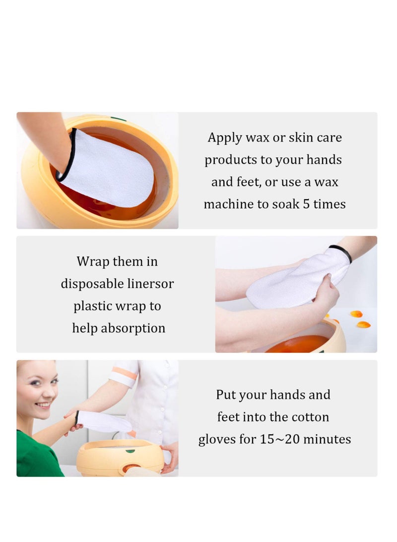 Excefore Nail Wax Care Gloves, Paraffin Wax Mitts, Paraffin Wax Foot Care, Paraffin Wax Gloves and Booties (White)  - Image 4