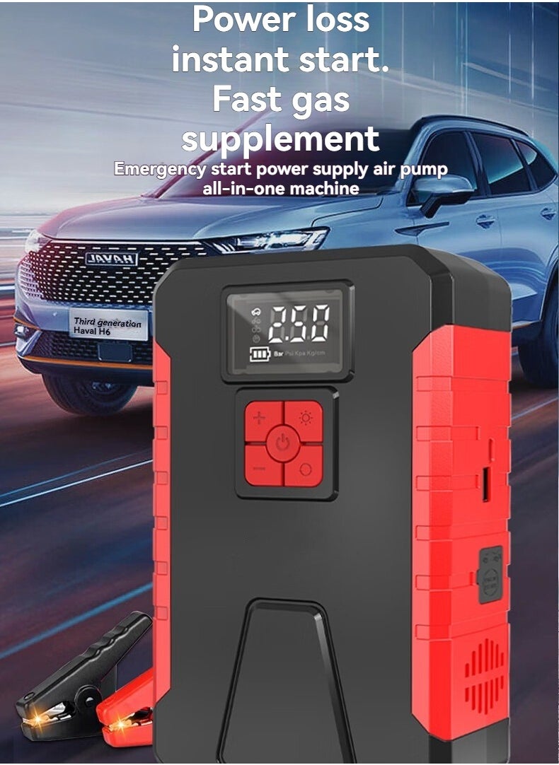 M MIAOYAN Car Jump Starter with Air Pump – 2-in-1 Emergency Power Bank for Gas & Diesel, Fast Charging & LED Light  - Image 1