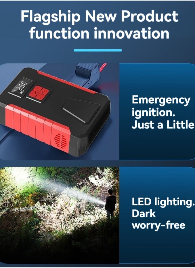 M MIAOYAN Car Jump Starter with Air Pump – 2-in-1 Emergency Power Bank for Gas & Diesel, Fast Charging & LED Light  - Image 2