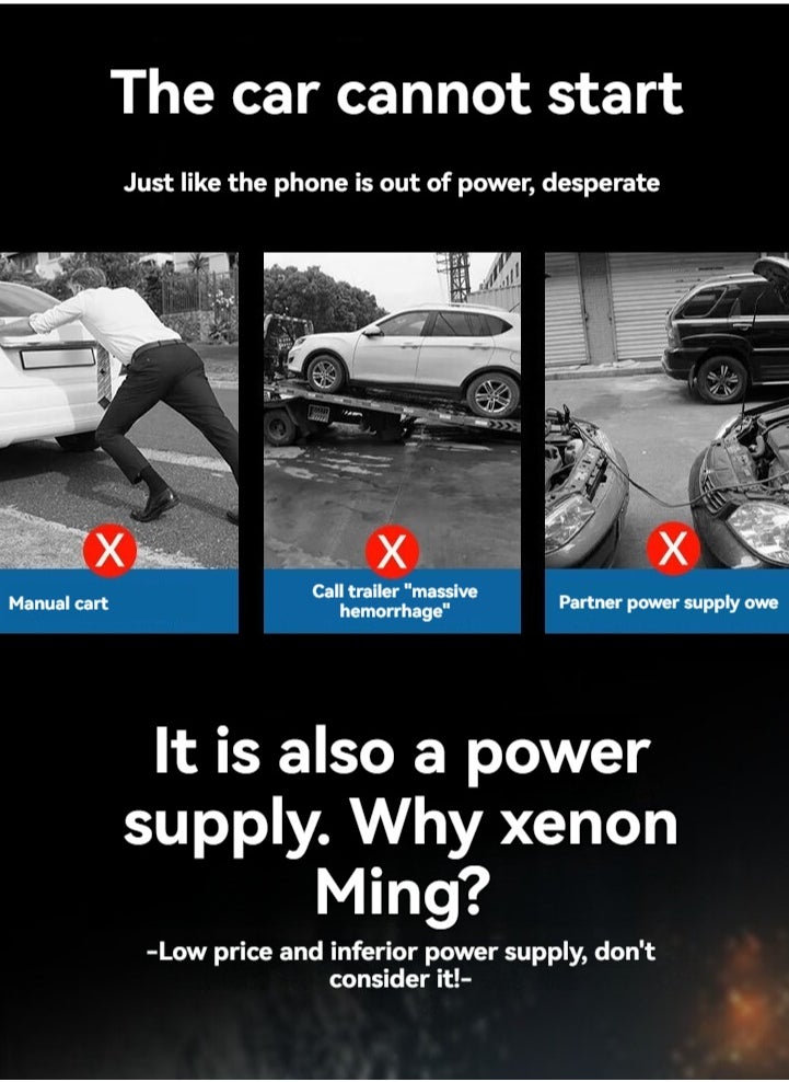 M MIAOYAN Car Jump Starter with Air Pump – 2-in-1 Emergency Power Bank for Gas & Diesel, Fast Charging & LED Light  - Image 5