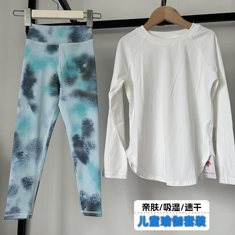New Comfortable Outer Wear Long-Sleeved Printed Trousers Tight Quick-Drying Breathable Children'S Physical Education Sports Yoga Suit - Image 2