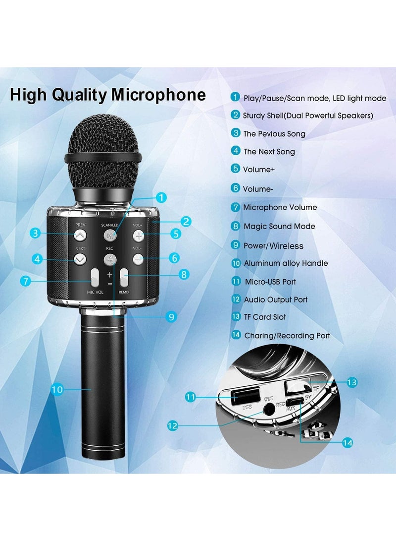 Kids Microphone for Singing, Wireless Bluetooth Karaoke Microphone for Adults, Portable Handheld Karaoke Machine, Toys for Boys and Girls Gift for Birthday Party - Image 2