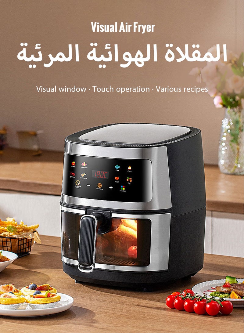 HEROCKX Air Fryer Non-Fryer 8L Oil-Free Fryer Touch Smart Electric Fryer Large Capacity, No Oil, Overheat Protection, Fully Automatic Healthy Fryer, No Oil, LCD Display  (Black) - Image 2