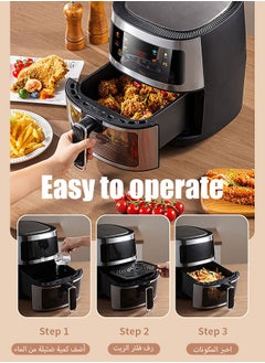 HEROCKX Air Fryer Non-Fryer 8L Oil-Free Fryer Touch Smart Electric Fryer Large Capacity, No Oil, Overheat Protection, Fully Automatic Healthy Fryer, No Oil, LCD Display  (Black)  - Image 4