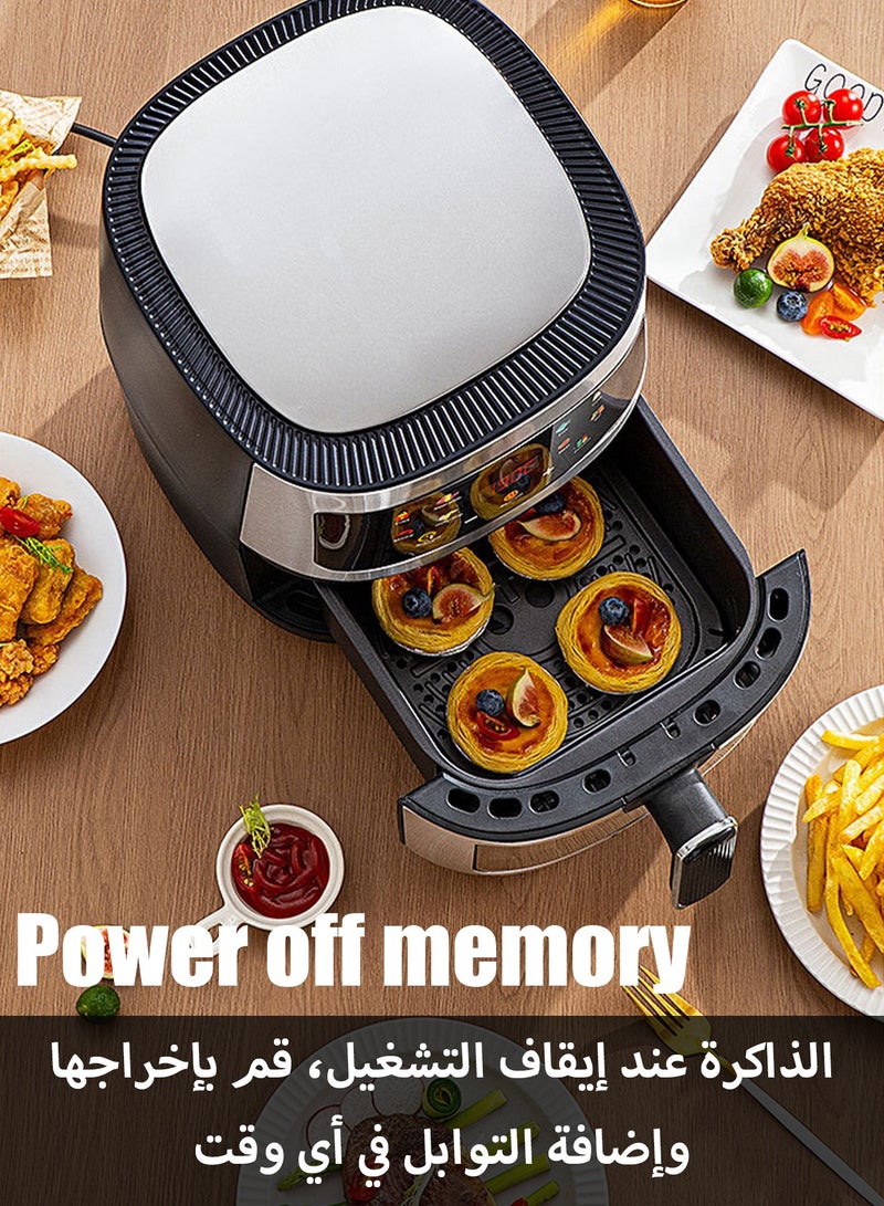HEROCKX Air Fryer Non-Fryer 8L Oil-Free Fryer Touch Smart Electric Fryer Large Capacity, No Oil, Overheat Protection, Fully Automatic Healthy Fryer, No Oil, LCD Display  (Black) - Image 5