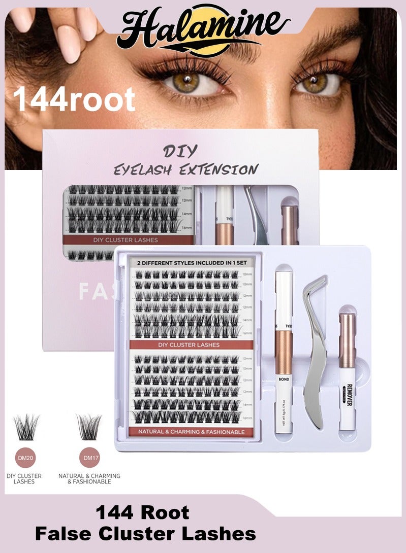 هالامين 144 جذر رموش عنقودية زائفة,رموش اسبوعيه,رموش اسبوعيه,الرموش - Image 1