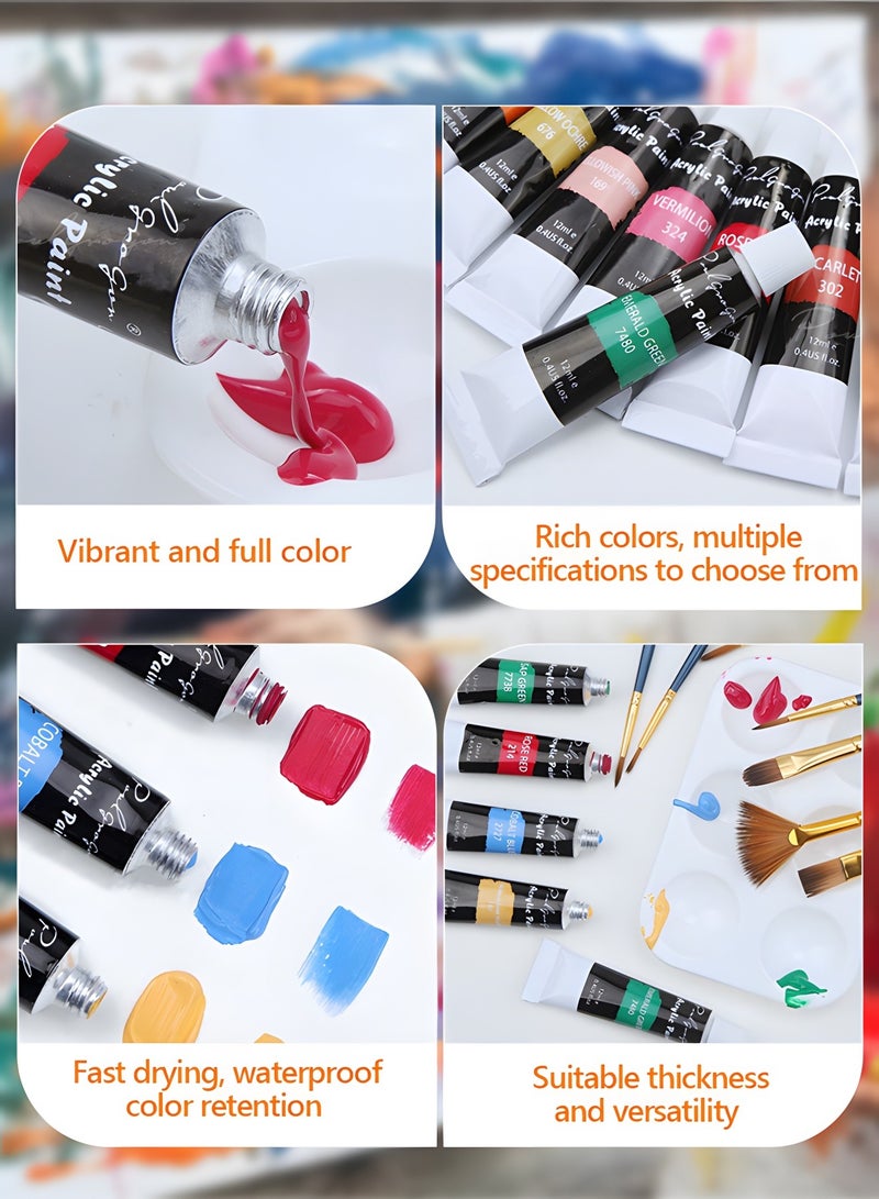 GROIC Acrylic Paint Set – Includes 24 Colors, Brushes，Children's Painting Set,DIY Art Painting Watercolor - Image 2