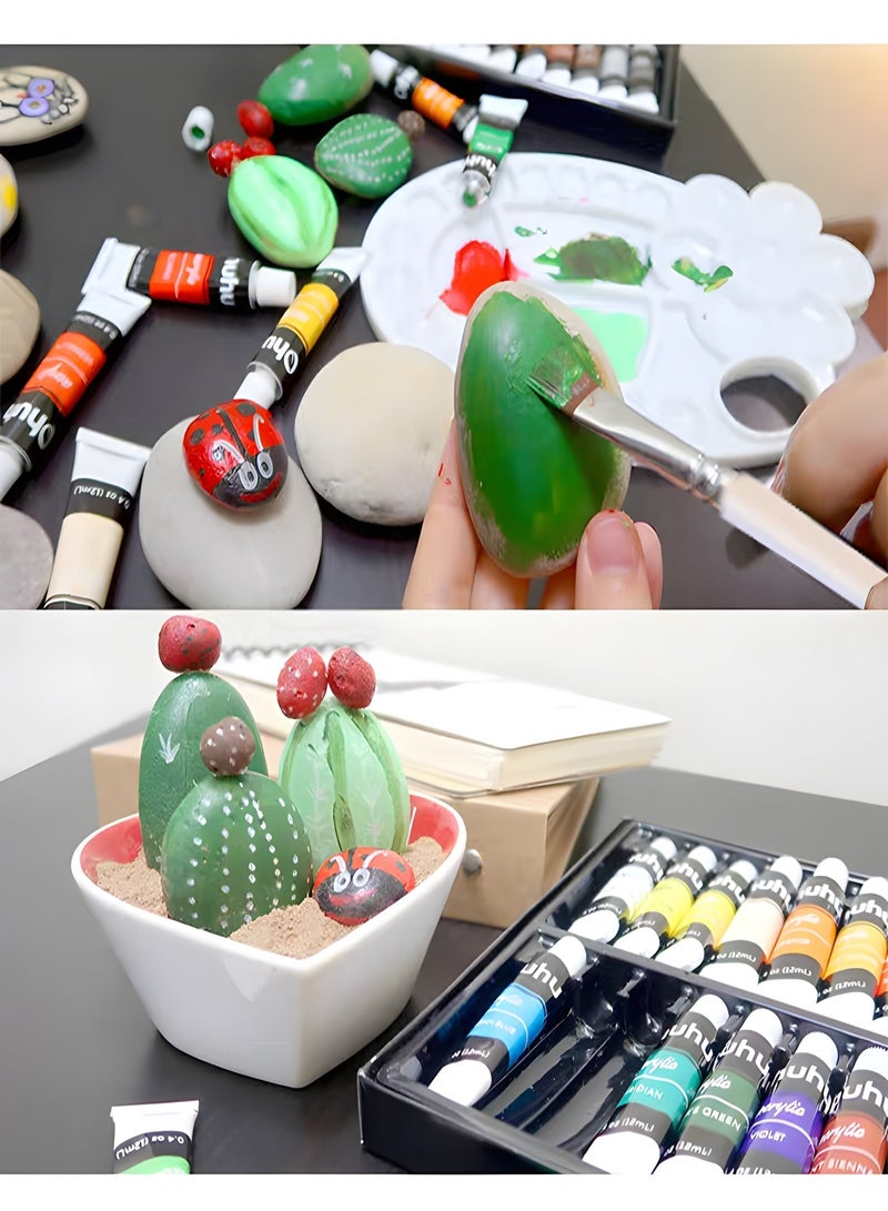 GROIC Acrylic Paint Set – Includes 24 Colors, Brushes，Children's Painting Set,DIY Art Painting Watercolor - Image 4