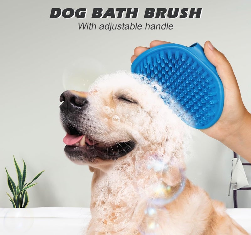 swacch Shampoo | Puppy Safe Shampoo | PH Balanced | Pomeranian Dog Shampoo 1 Litre Strawberry + | Rubber Bath Brush with Adjustable Straps | Pet Massage | Soothing Bristles Hand Brush I Combo Pack - Image 3