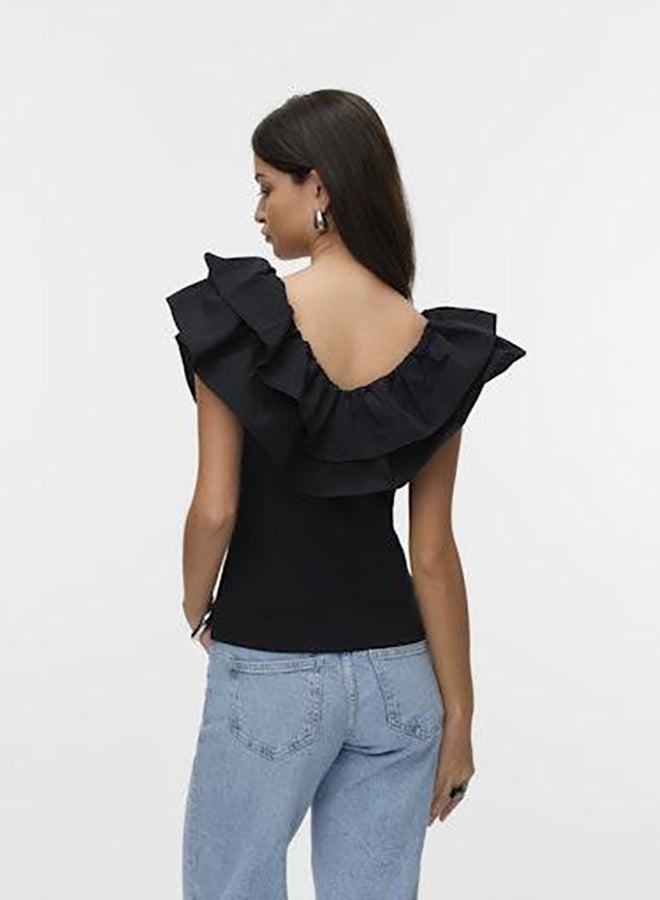VERO MODA Vmane Sl Frill Short Top Jrs Ga  - Image 4