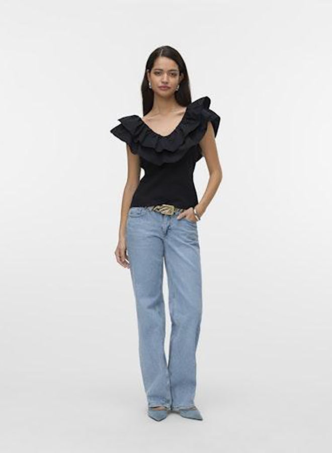 VERO MODA Vmane Sl Frill Short Top Jrs Ga  - Image 1