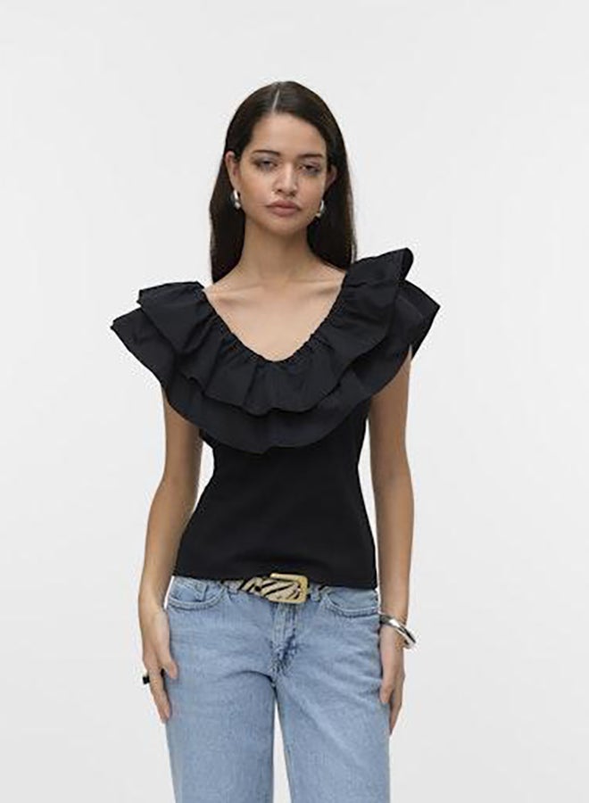 VERO MODA Vmane Sl Frill Short Top Jrs Ga  - Image 3