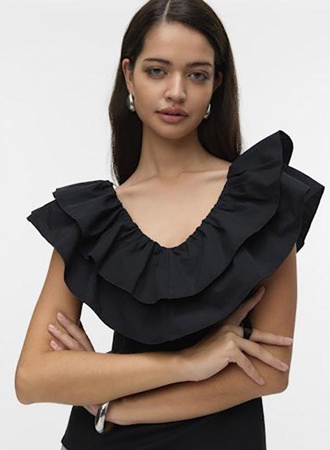 VERO MODA Vmane Sl Frill Short Top Jrs Ga  - Image 2