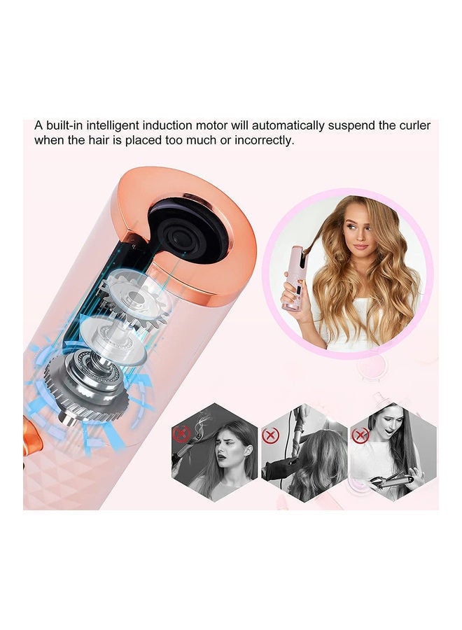 نيبمينينت Wireless Automatic Iron Portable Ceramic Barrel Hair Curling Wand with LCD Display 6 Adjustable Temperature Rechargeable Cordless Auto Curler Pink 7.5 x 2.1inch - Image 3