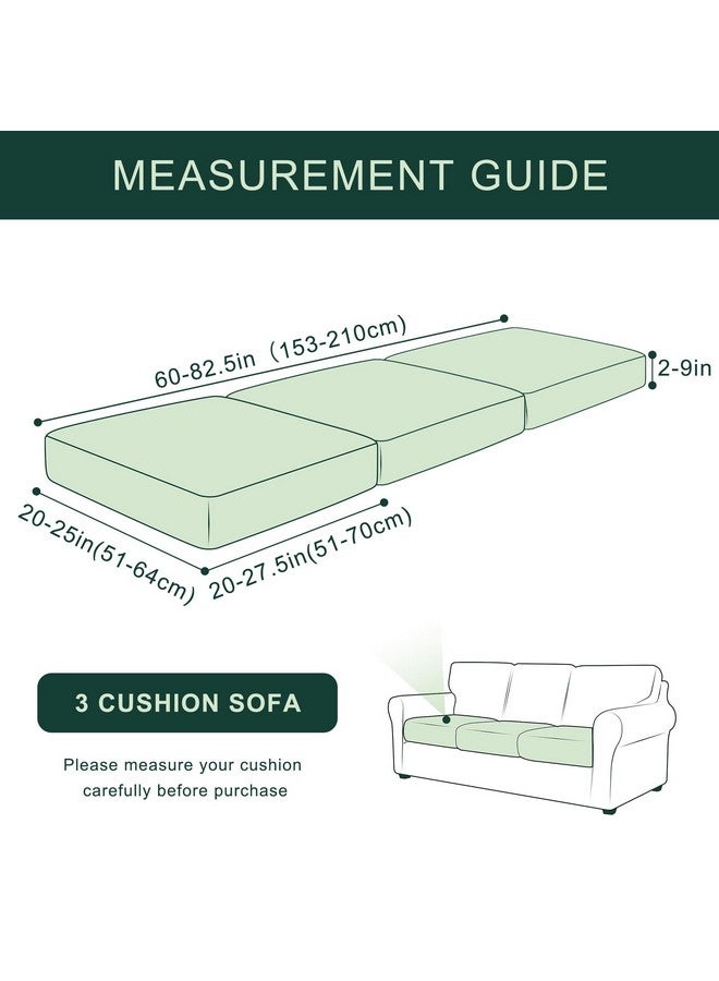 CHUN YI 3Pc Stretch Couch Cushion Covers, Individual Replacement Sofa Seat Slipcovers Suitable For Armchair Loveseat Sofa With Elastic Spandex Jacquard Fabric(3Pc,Chocolate) - Image 3