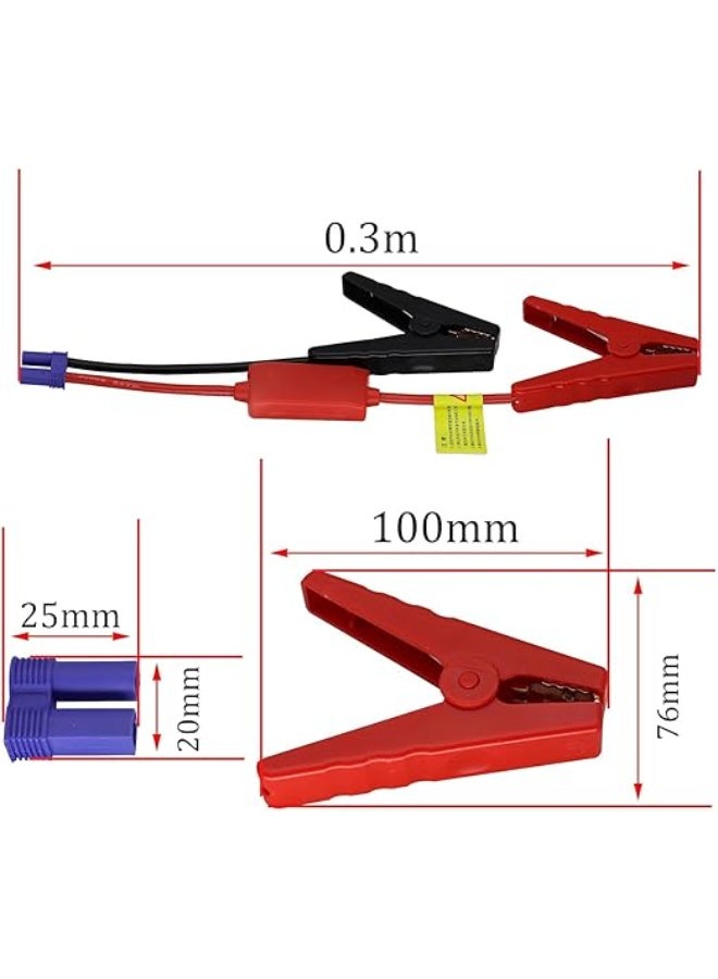 EC5 Plug Car Battery Jump Starter Cable - Heavy Duty 12V Booster Cable with Insulated Crocodile Clips - Professional Replacement Cable for Portable Jump Starter Power Banks - Image 2