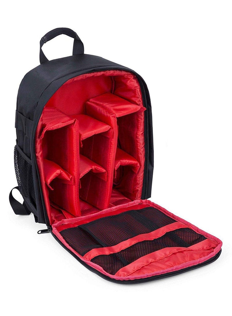 Waterproof DSLR Camera Bag Shockproof Backpack Hiking Bag Red - Image 1
