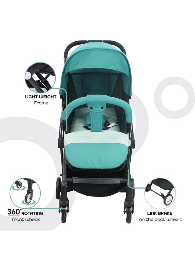 Moon Compact Stroller – Fold, Cabin-Approved, Air Travel Friendly, Lightweight, Easy Carry, for 0–3Y (0–18kg) – Sea Blue - Image 3