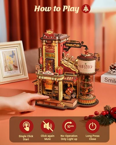 ROKR 3D Wooden Puzzle for Adult  Gift Factory Mechanical Model Kit with Music  Lights 449pcs Adult Wooden Puzzles DIY Building Toy for Adults - Image 5