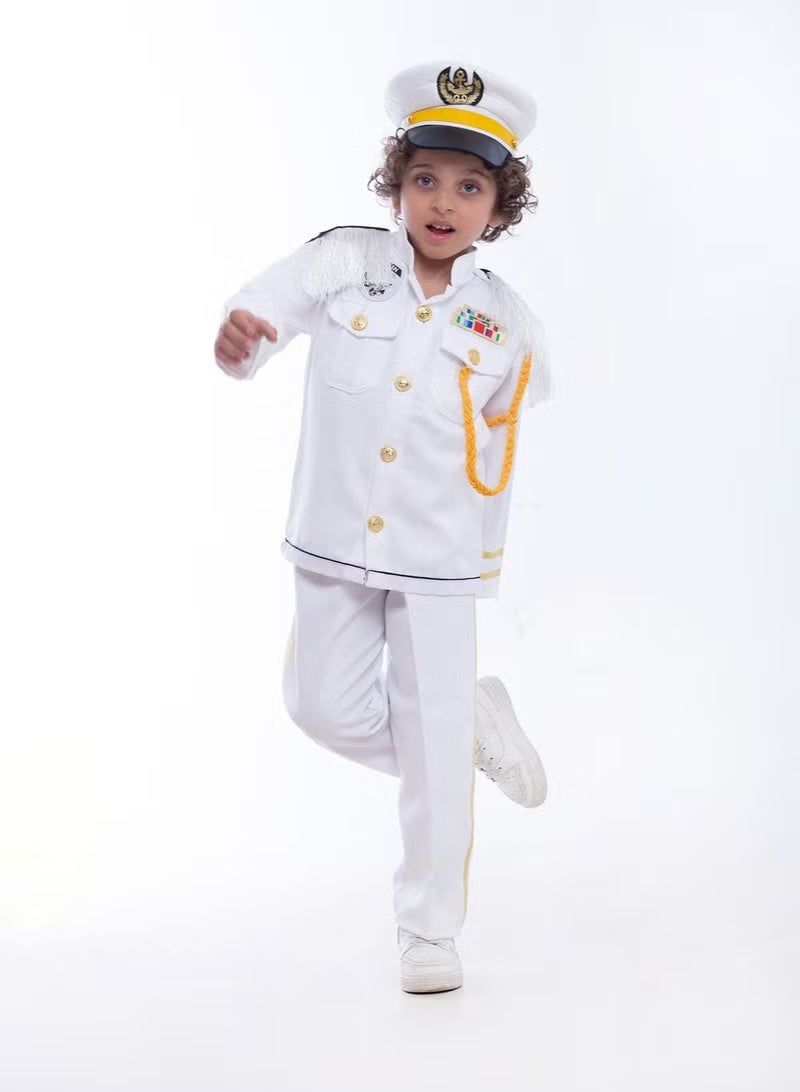 Whynot ⚓ Boys’ White Captain Costume – Elegant Design with Hat & Belt - Image 2